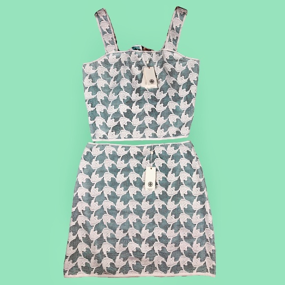 NWT Tory Burch Mesh Lace Matching Skirt + Top new with tags twinset - Picture 1 of 7